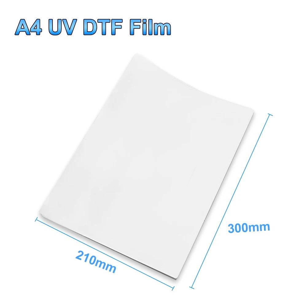 전사 후 모든 UV 프린터용 UV DTF 필름 A, 금속 유리 목재 플라스틱 아크릴 방수 스티커, A4